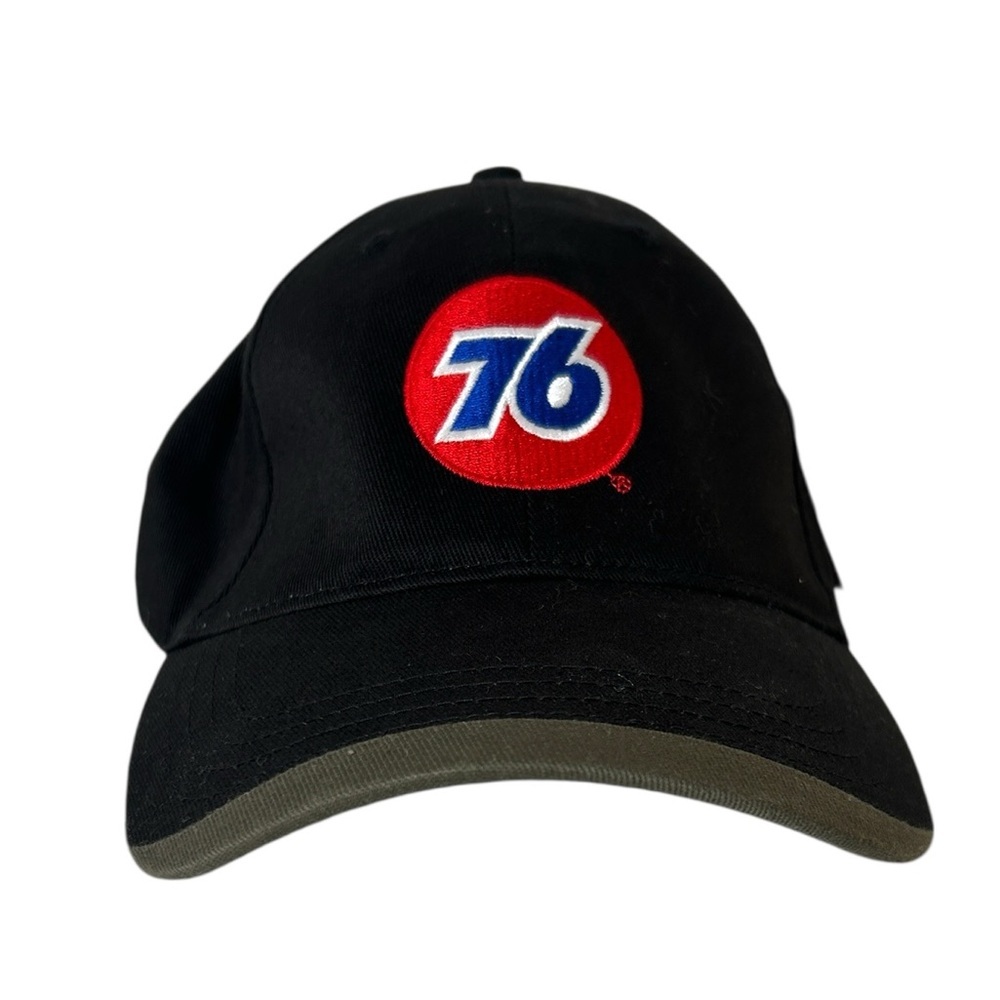 76 Logo Gas Station Black Baseball Strap Back Cap New with tags! One Size